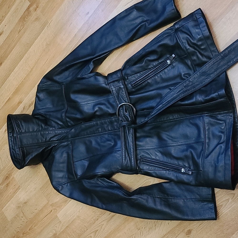 Leather Jacket with belt with Thinsulate Ling size M Excell condition - Picture 6 of 10